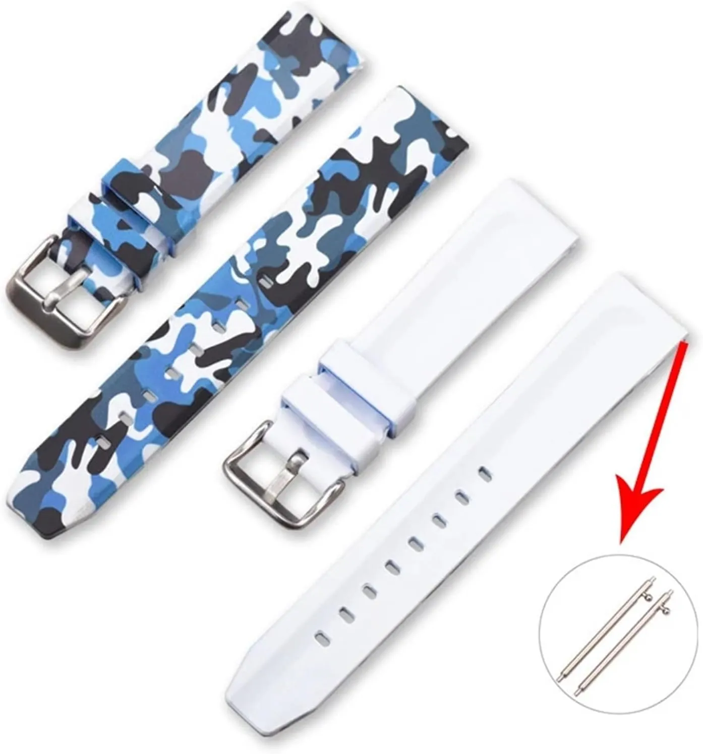 currier essential debt congratulation Bracelet 20mm 22mm 24mm Replacement Watchband Accessories Camo Silicone Rubber Watch Strap Men's Sports Universal 
