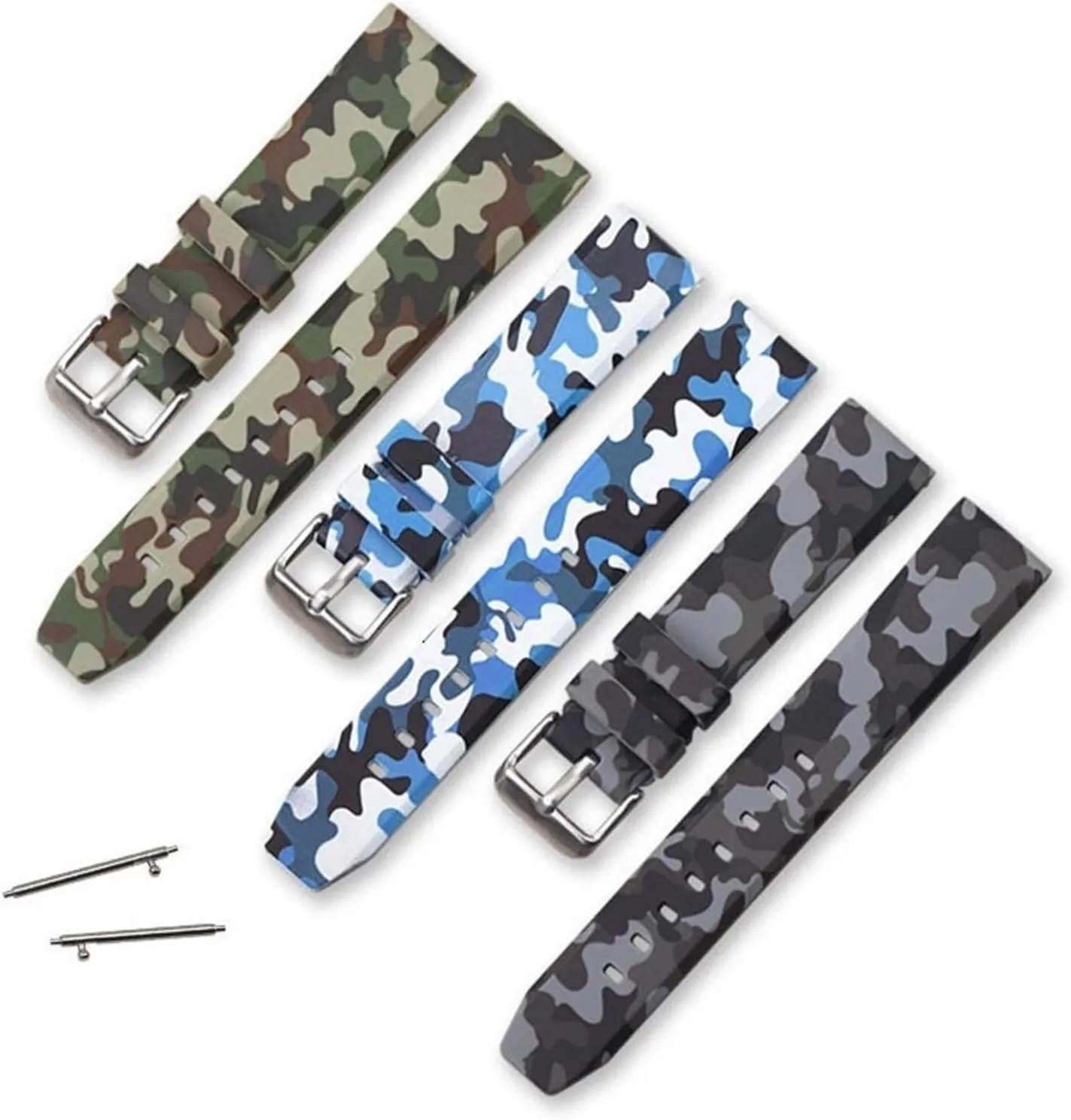 currier essential debt congratulation Bracelet 20mm 22mm 24mm Replacement Watchband Accessories Camo Silicone Rubber Watch Strap Men's Sports Universal 