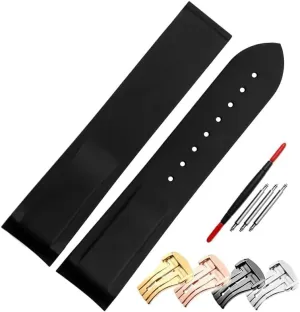 Curved End Wristwatches Belt 20mm 22mm Rubber Watch Strap Atlantic optimize tropic Silicone Watchband Suitable for Omega Watch Band Folding Clasp 