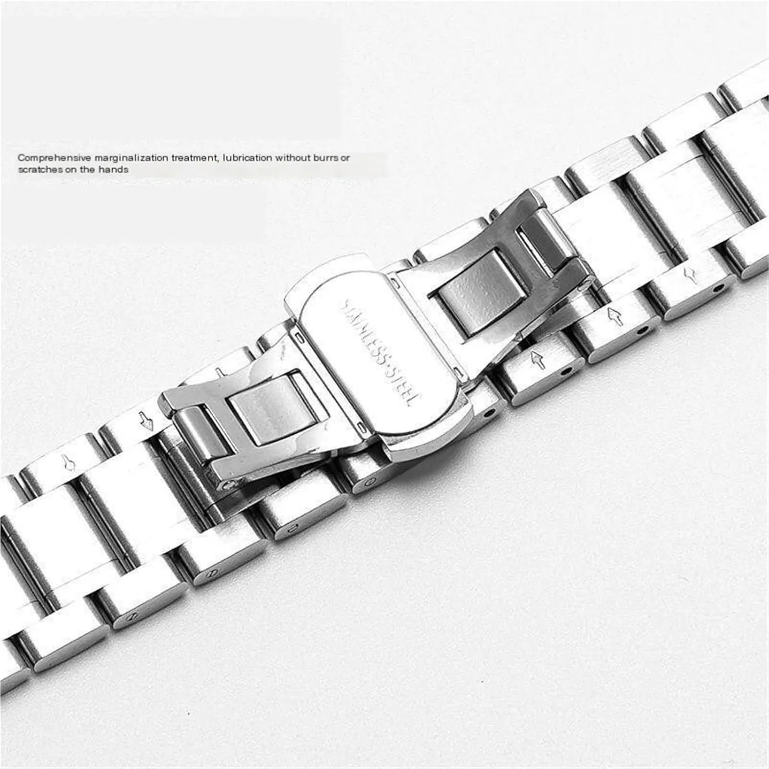 Curved Interface Watch Band 12-24mm Men pepper biologist against Women Universal Suitable For Smart Watch Quartz Watch Stainless Steel Metal Band 