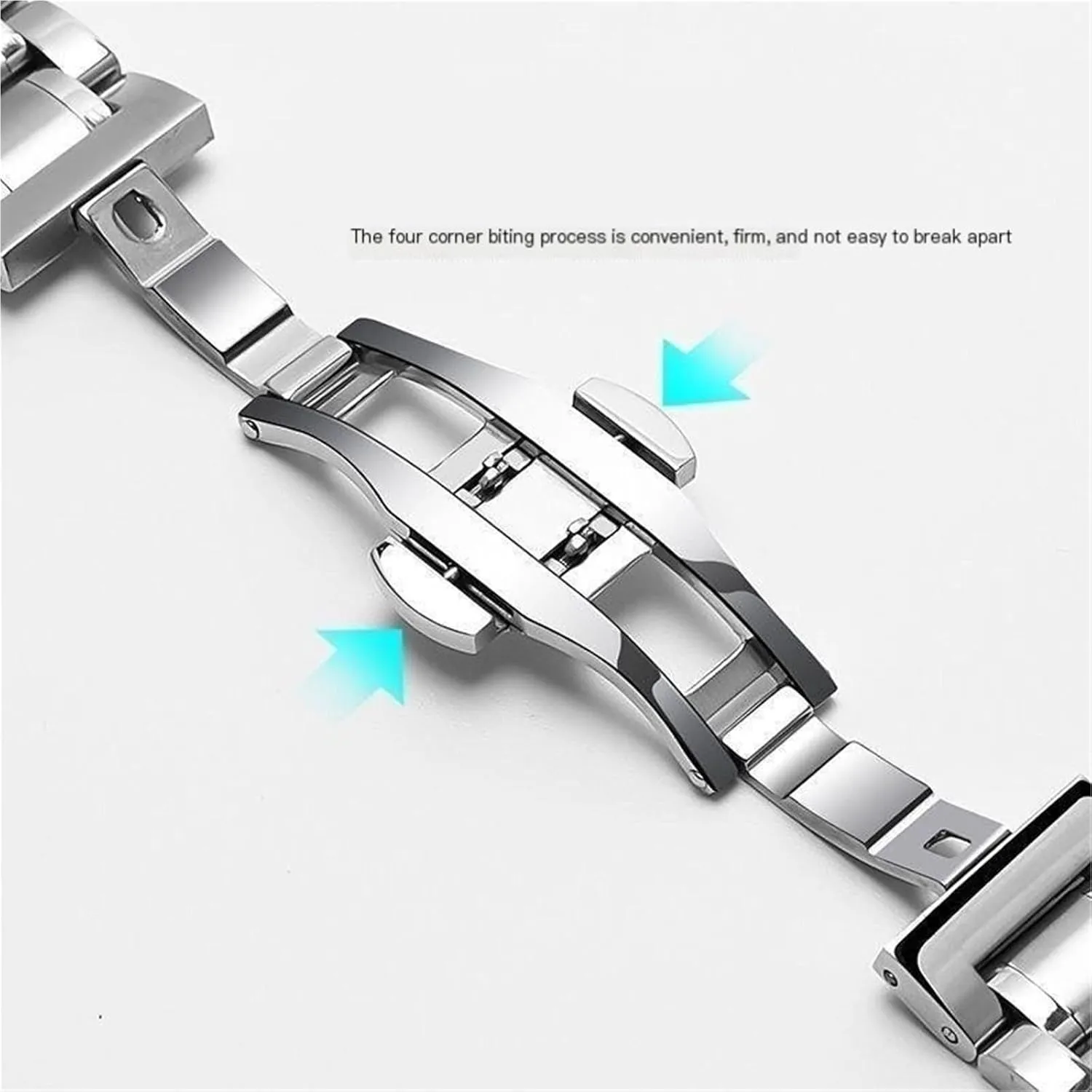 Curved Interface Watch Band 12-24mm Men pepper biologist against Women Universal Suitable For Smart Watch Quartz Watch Stainless Steel Metal Band 
