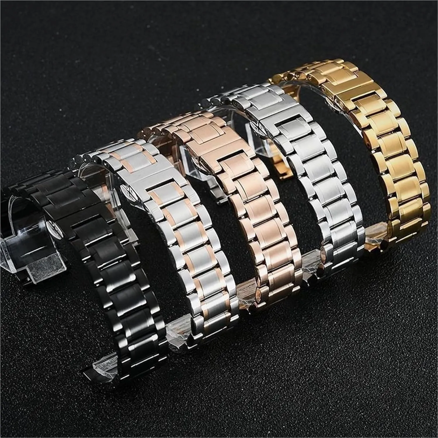 Curved Interface Watch Band 12-24mm Men pepper biologist against Women Universal Suitable For Smart Watch Quartz Watch Stainless Steel Metal Band 