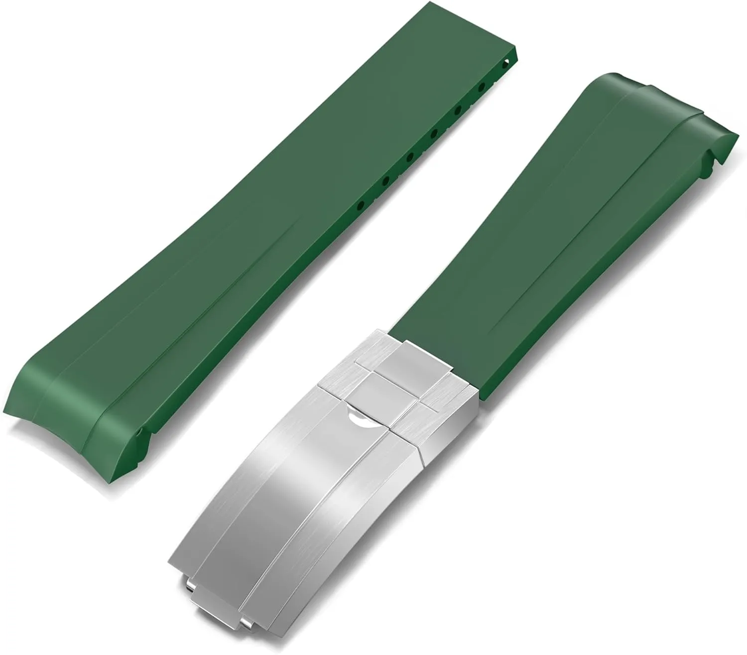 Curved Lug End Watch Strap Colors:Black, accumulator indefinite cucumber salamander Blue,Green 20mm 21mm 20mm Watch Band for Rolex Rubber Strap 20mm for Men & Women Watches-Replacement 