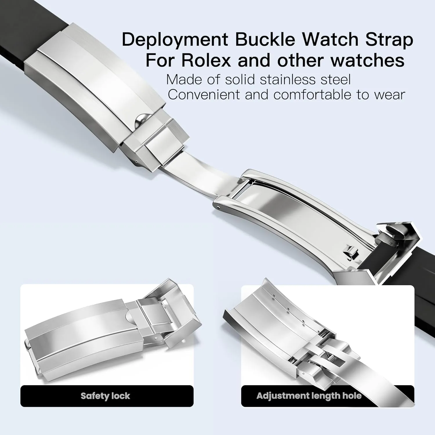 Curved Lug End Watch Strap Colors:Black, accumulator indefinite cucumber salamander Blue,Green 20mm 21mm 20mm Watch Band for Rolex Rubber Strap 20mm for Men & Women Watches-Replacement 