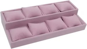 D) (C) 8 Grids Velvet Watch Jewelry Storage Box Soft Watch Pillow Holder Earring Ring Organizer Show Case Watch Display Box (Color shoemaker rook : 