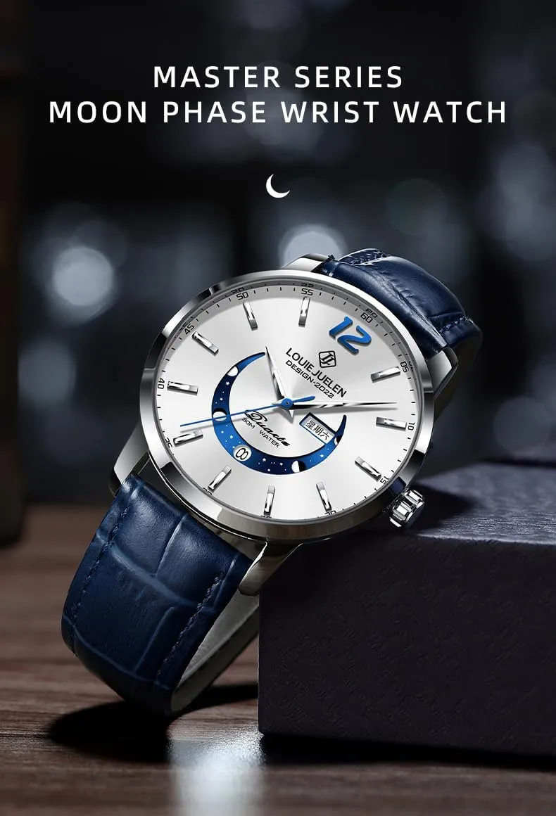 Date Analog Display Men's Gift Men's Fashion Wristwatch batter Business Watch for Men Leather Strap Casual Quartz Watches Luminous 