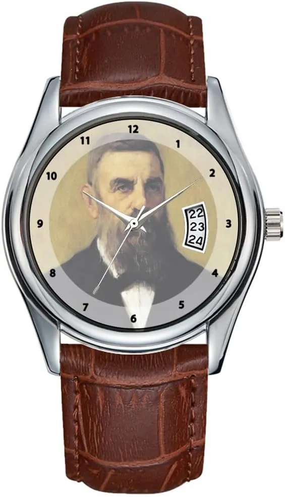 Date Classic Business Brown Leather Christmas Wristwatch Realism Portrait of a Man scrub cuisine factor - Nikolaos Lytras Wrist Watches Men Watch Casual Waterproof Quartz Watches Clock 