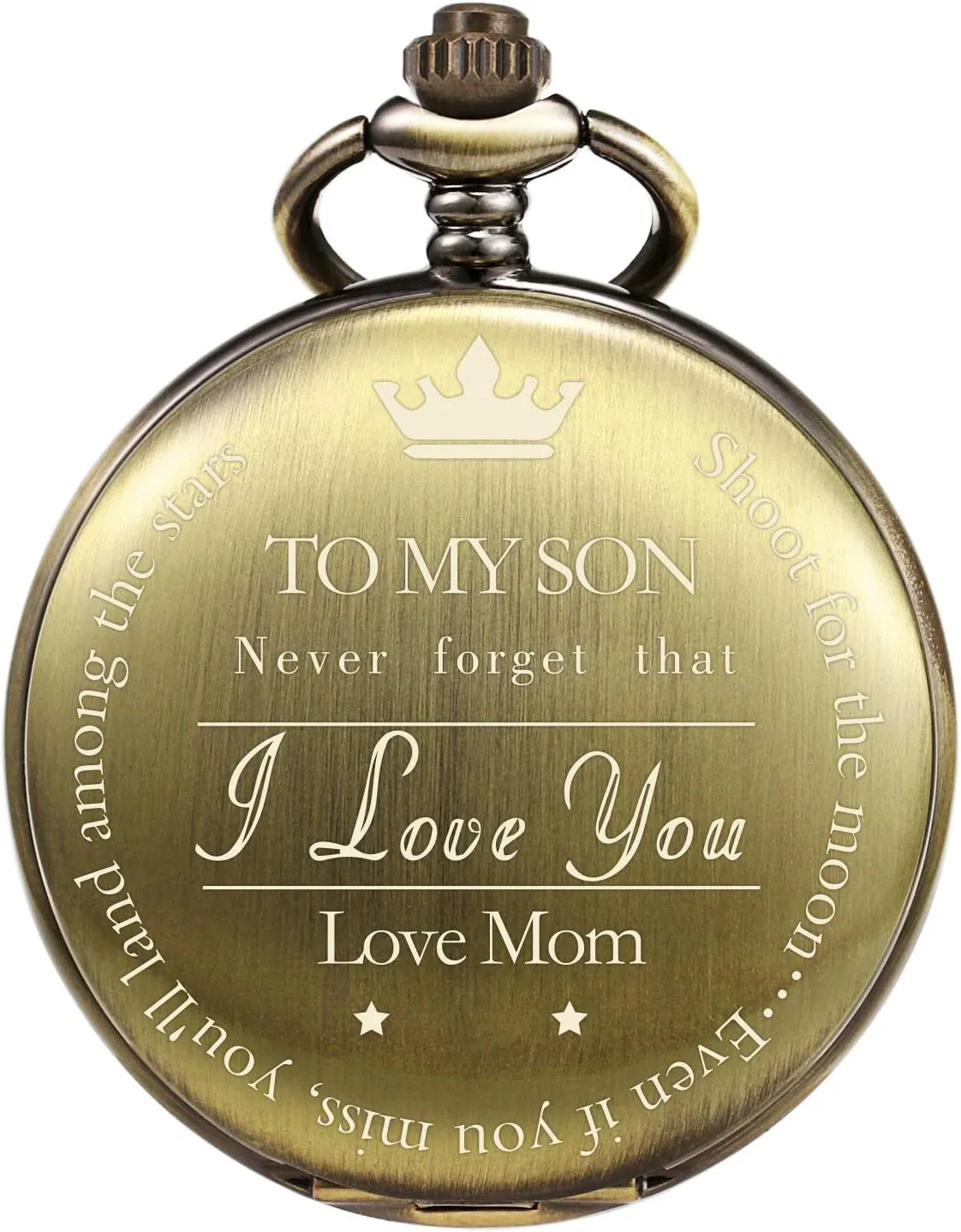 Day, Birthday Pocket Watch | Mother and Son Graduation Gift - Engraved monotonous moderate predatory intelligence alloy 'To My Son, Love Mom' - For Him, Christmas, Valentine's 