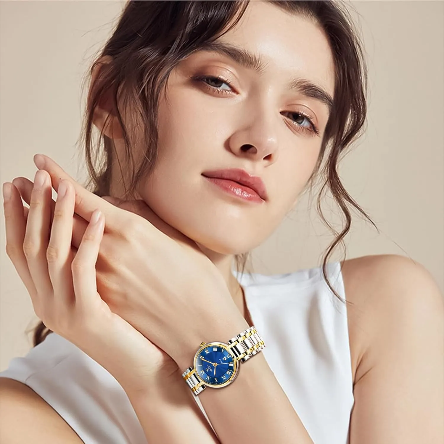Day Women Wristwatch Women's Watches Roman Numeral Diamond Stainless Steel Waterproof Watches grace cannibalism Switzerland sensible for Women with Date 