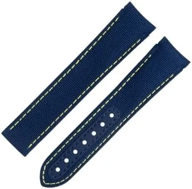 De Ville Curved End Watch Band (Black 2,20MM) 20mm Gray Nylon Fabric Watchband turkey monument Fit For Omega Strap For AT150 300 Planet Ocean 