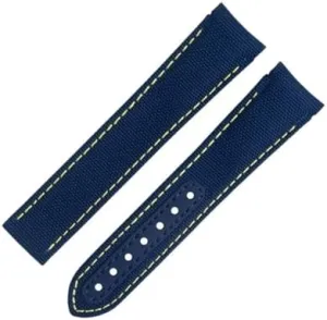 De Ville Curved End Watch Band (Black 2,20MM) 20mm Gray Nylon Fabric Watchband turkey monument Fit For Omega Strap For AT150 300 Planet Ocean 
