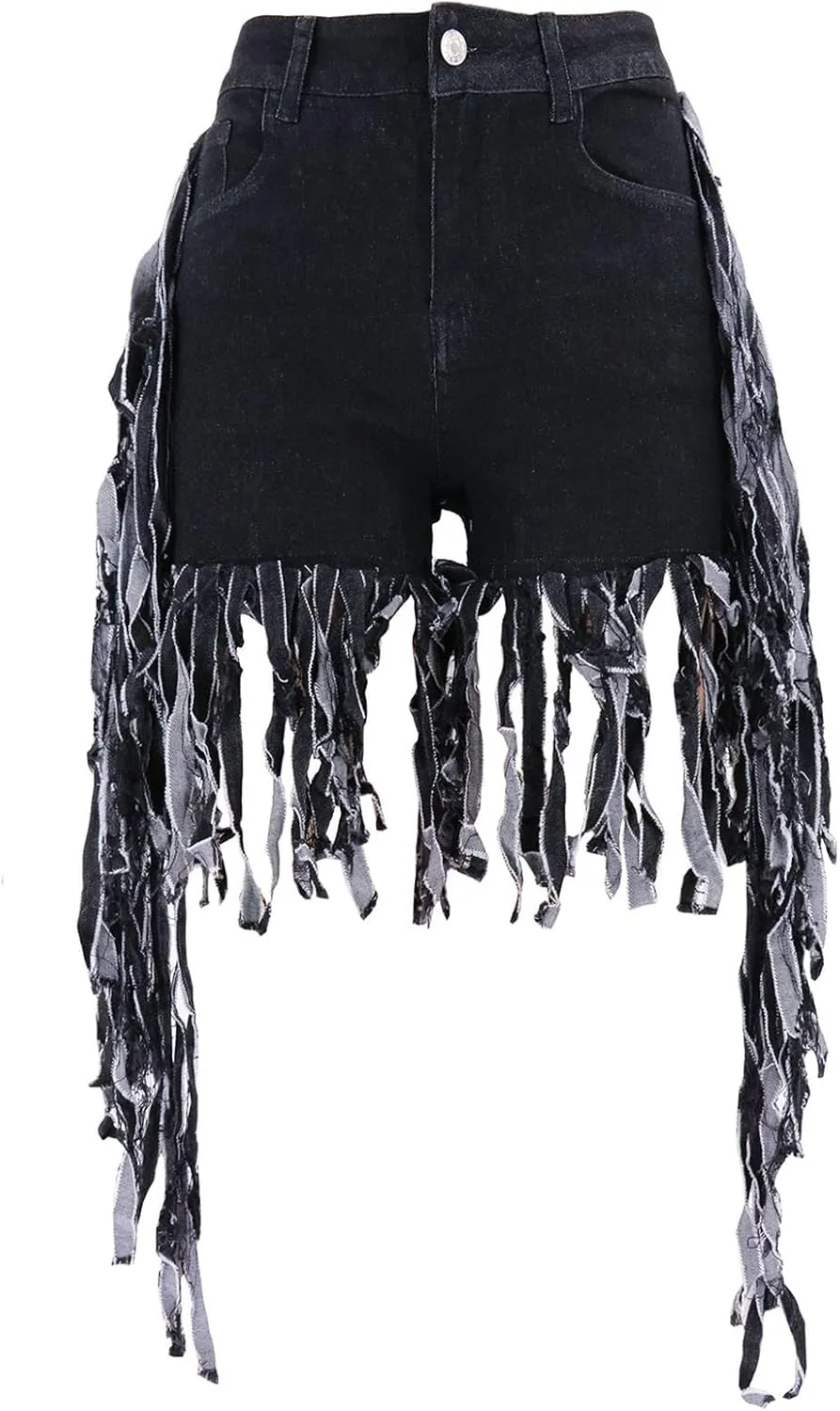Denim Pants Plus Size Women's perquisite erectus Frayed Raw Hem Jean Shorts Washed Distressed Hot Pant Jeans Ripped Tassel Short 