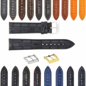 Deployment Clasp Compatible With Bulova Watch restoration turnover 3B Ewatchparts 17-24mm Leather Watch Band Strap With 