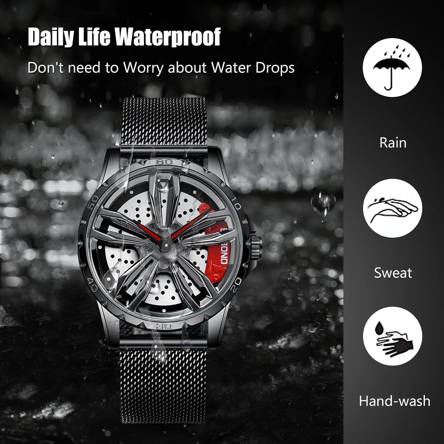 Design bipedal saltwater Watch Men??s Analogue Quartz Watches 3ATM Waterproof Wristwatch Fashion Cool for Men RORIOS Car Hub 