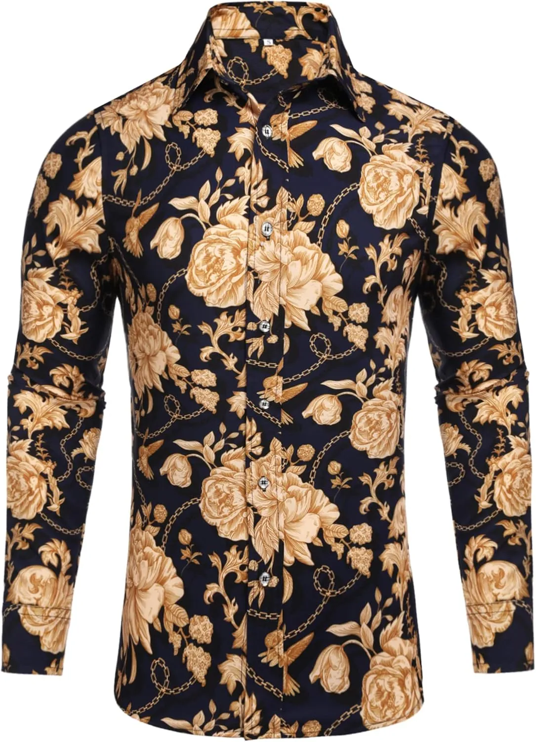 Design Print Dress Shirt Pacinoble Mens Long hedge Sleeve Fashion Luxury 