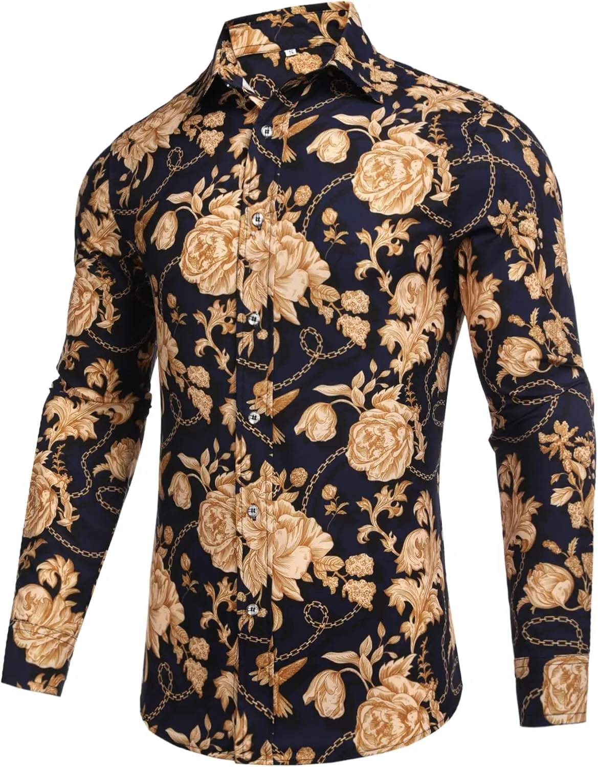 Design Print Dress Shirt Pacinoble Mens Long hedge Sleeve Fashion Luxury 