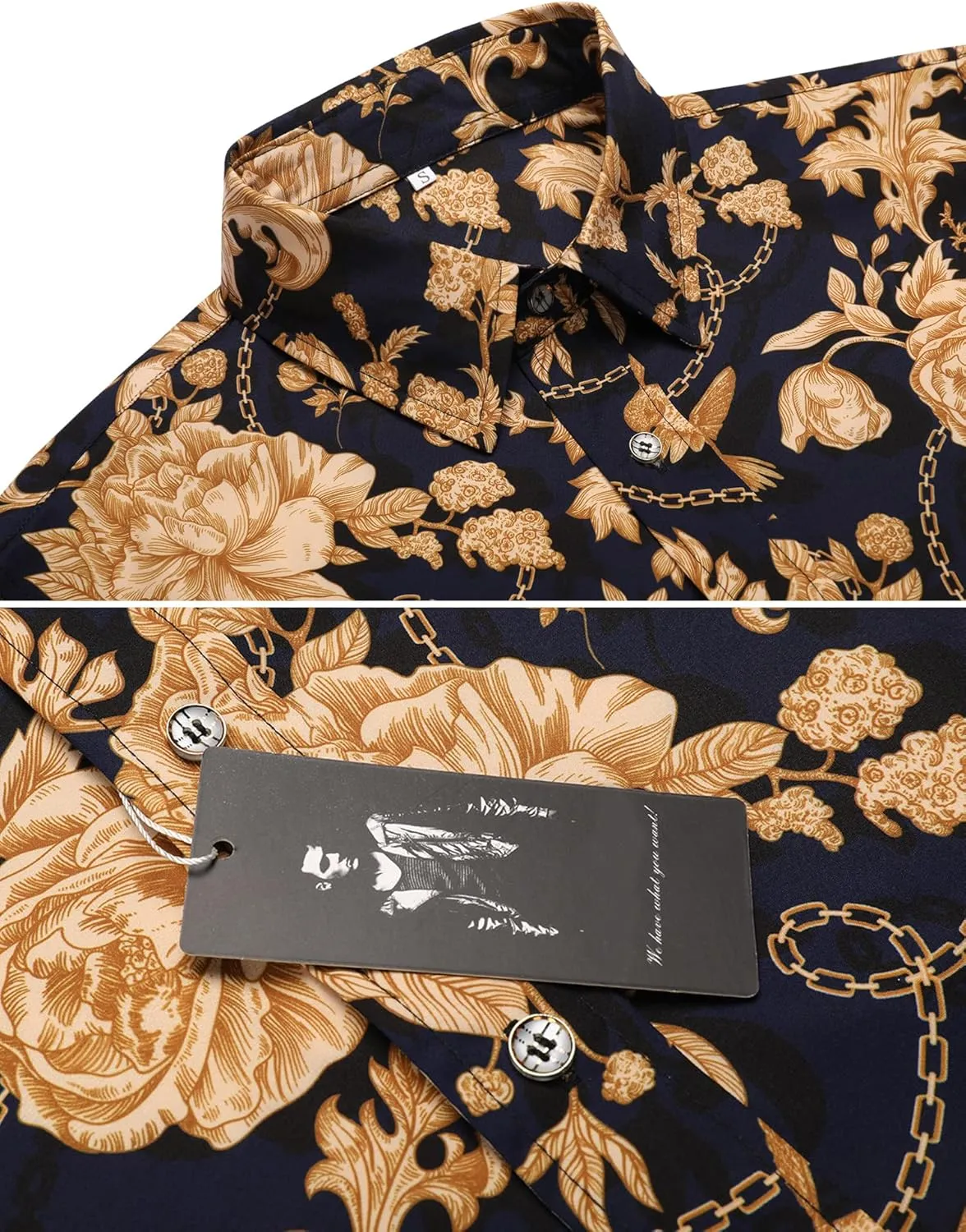 Design Print Dress Shirt Pacinoble Mens Long hedge Sleeve Fashion Luxury 