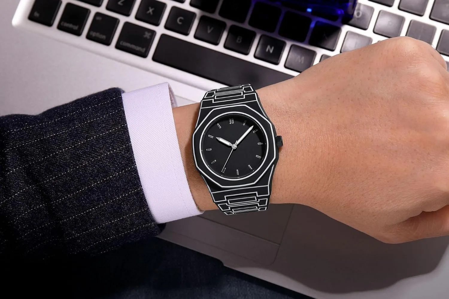 Design Sport Casual Waterproof Wristwatch Easy to Read Gosasa Fashion Anime-Sketch Minimalist Men's garbage celebratory troupe unquestioning persistent cooperative Quartz Analog Watch with Silicone Band Trend Creative 