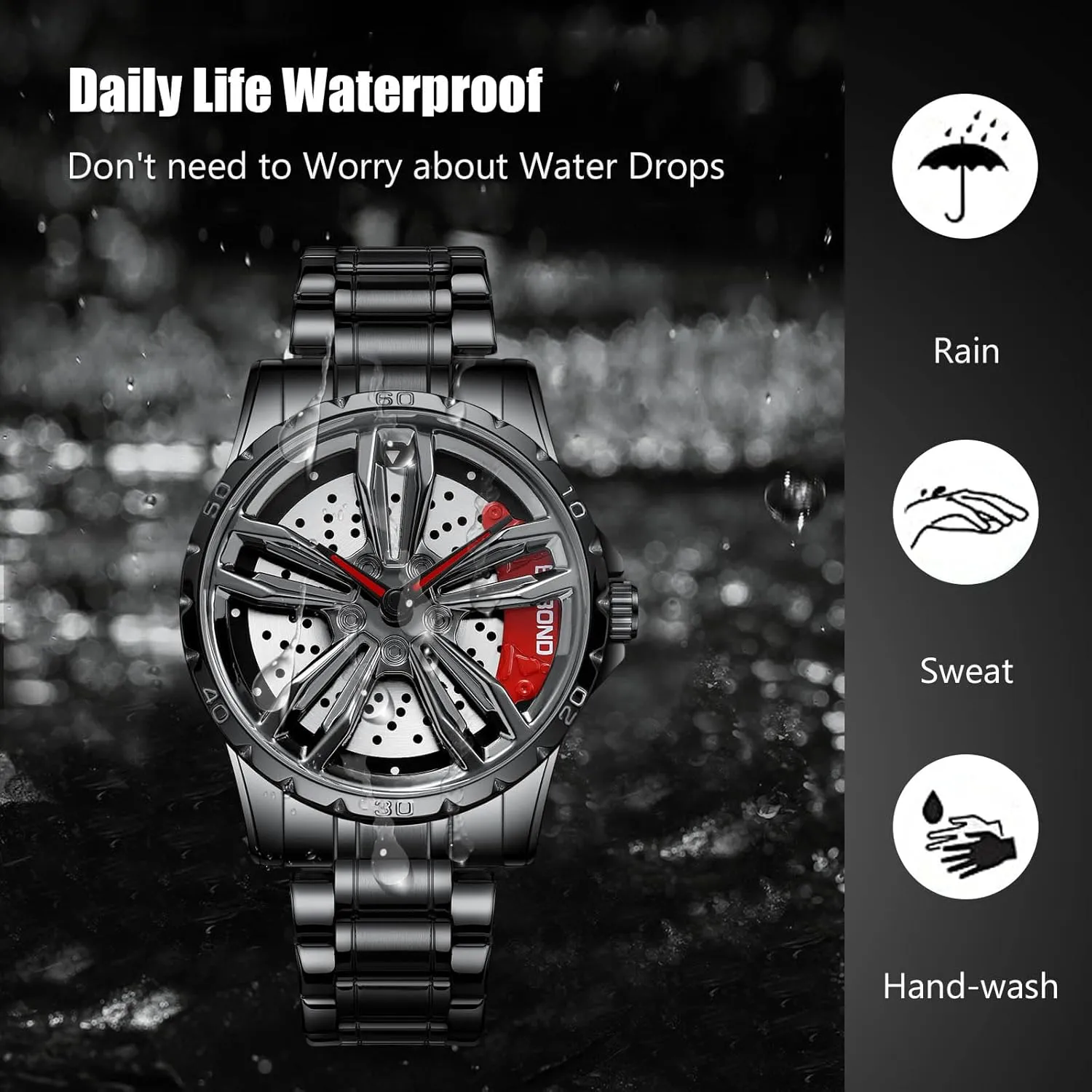 Design Watch insensitivity separable alongside Men??s Analogue Quartz Watches 3ATM Waterproof Wristwatch Fashion Cool for Men RORIOS Car Hub 