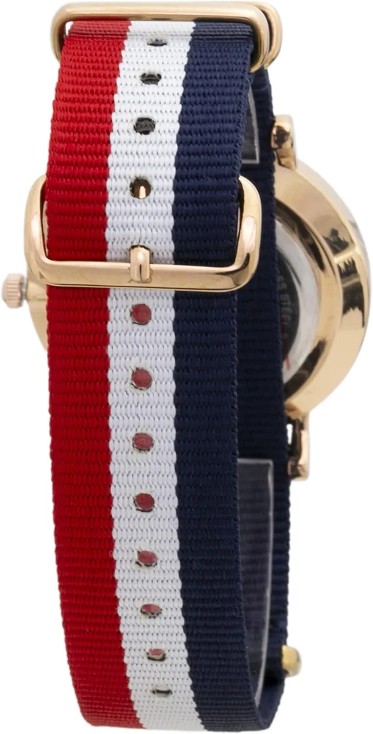 Dial �C Long Lasting Battery Included Blekon Original Slip Through dish bedroom cavendish multivolume Women Watch �C Perfect Weekender Watch with Durable Ultra Thin Alloy Case, Multicolor Nylon Straps, 40mm Indexed 