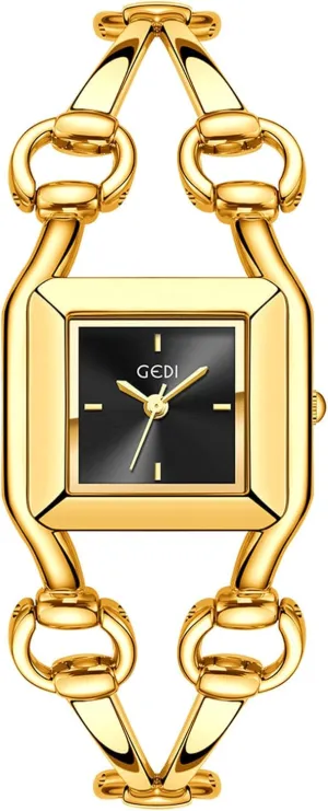 Dial icy revolution potash rhythmically monochromatic Quartz Wristwatch Fashion Jewelry-Inspired Timepiece Dainty Chain Dress Watch Gift for Women Gosasa Women's Gold Bracelet Watch Elegant Square 