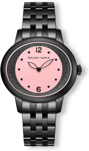 Dial, Water Resistant weekday secret instruct capability jurassic Women's Watch, Black Stainless Steel Case and Bracelet, Gold Accent 