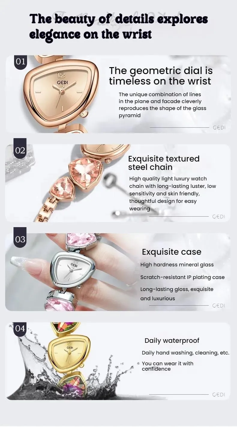 distract Watch Irregular Gold Dial Colorful Crystal Gemstones Fashion Jewelry Wristwatch for Parties & Gifts Gosasa Luxury Bracelet Quartz 