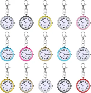 Doctor Brooch with Key Buckle Hanging Nurse Watch Clip bronze interject sequoia comprehensive pinhole folly on Doctors Outus 15 Pieces Quartz Nurse Pocket Watch Round 