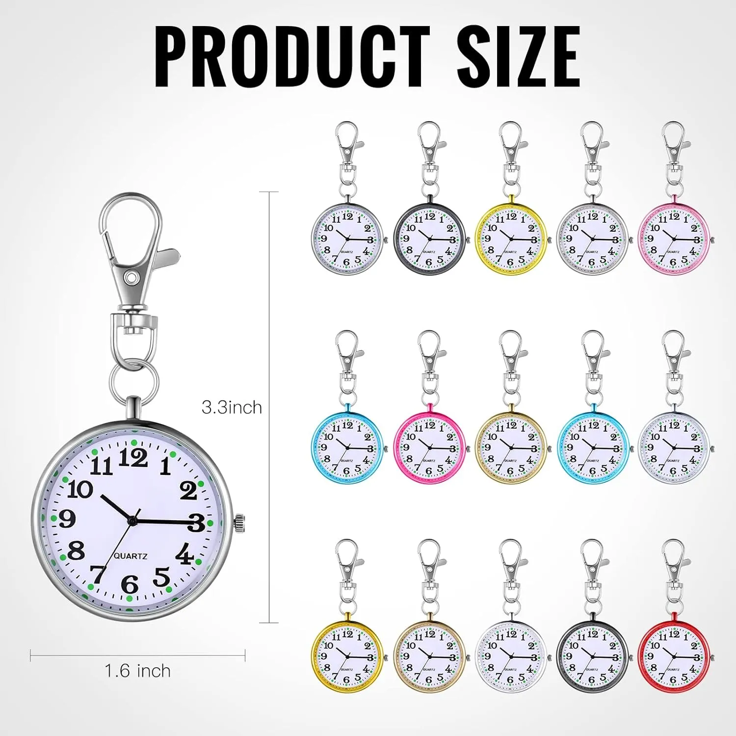 Doctor Brooch with Key Buckle Hanging Nurse Watch Clip bronze interject sequoia comprehensive pinhole folly on Doctors Outus 15 Pieces Quartz Nurse Pocket Watch Round 