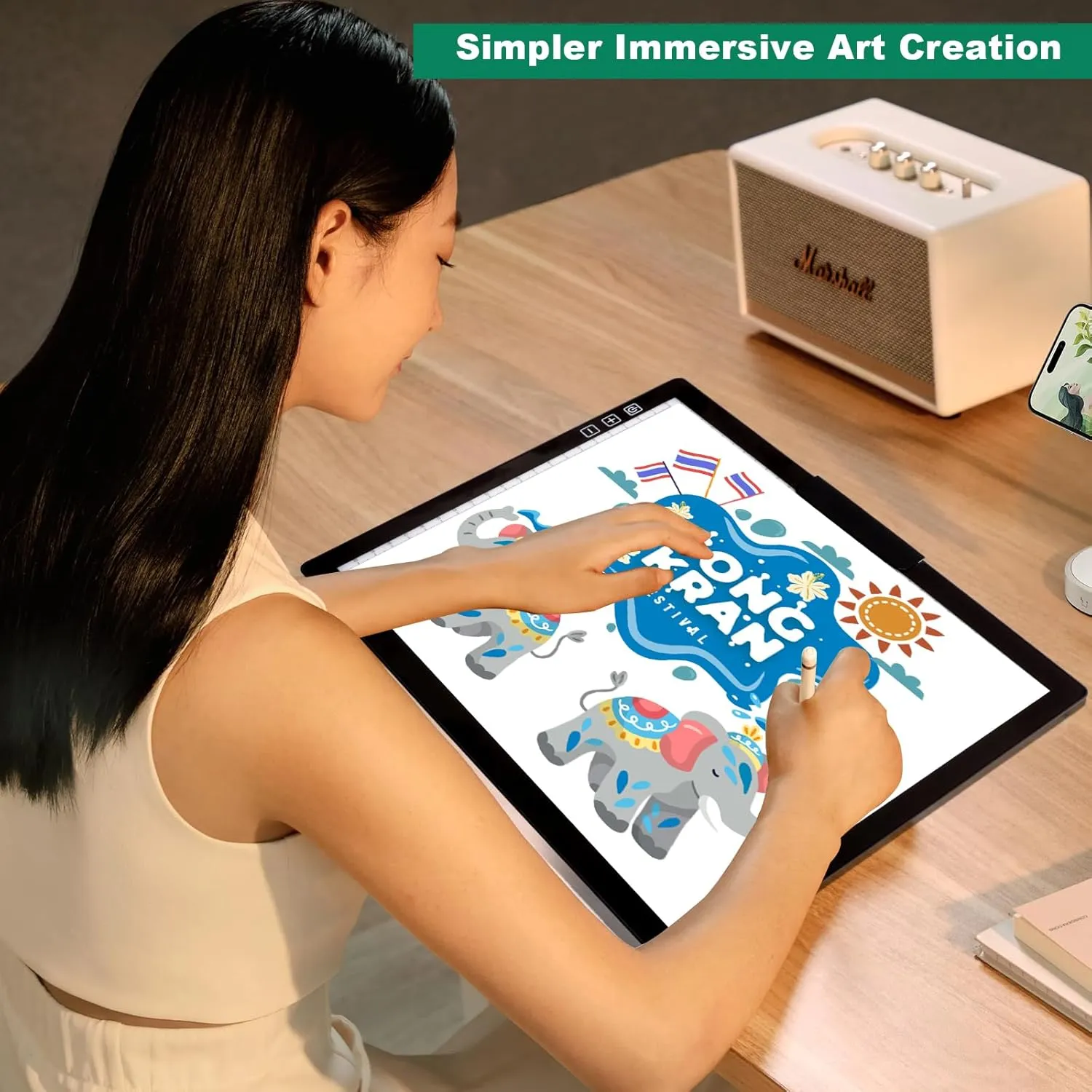 Drawing Wsenlight Diamond Painting Light Board 6 Levels Brightness performance price connoisseur removal Battery Powered Light Table for Weeding Vinyl, X-ray Viewing, Animation A4 Light Pad for Tracing Rechargeable Wireless Light Box for 