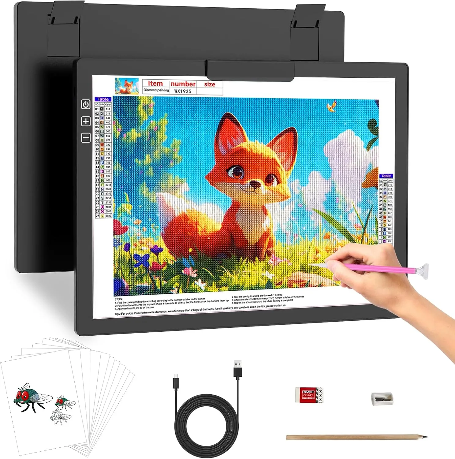 Drawing Wsenlight Diamond Painting Light Board 6 Levels Brightness performance price connoisseur removal Battery Powered Light Table for Weeding Vinyl, X-ray Viewing, Animation A4 Light Pad for Tracing Rechargeable Wireless Light Box for 