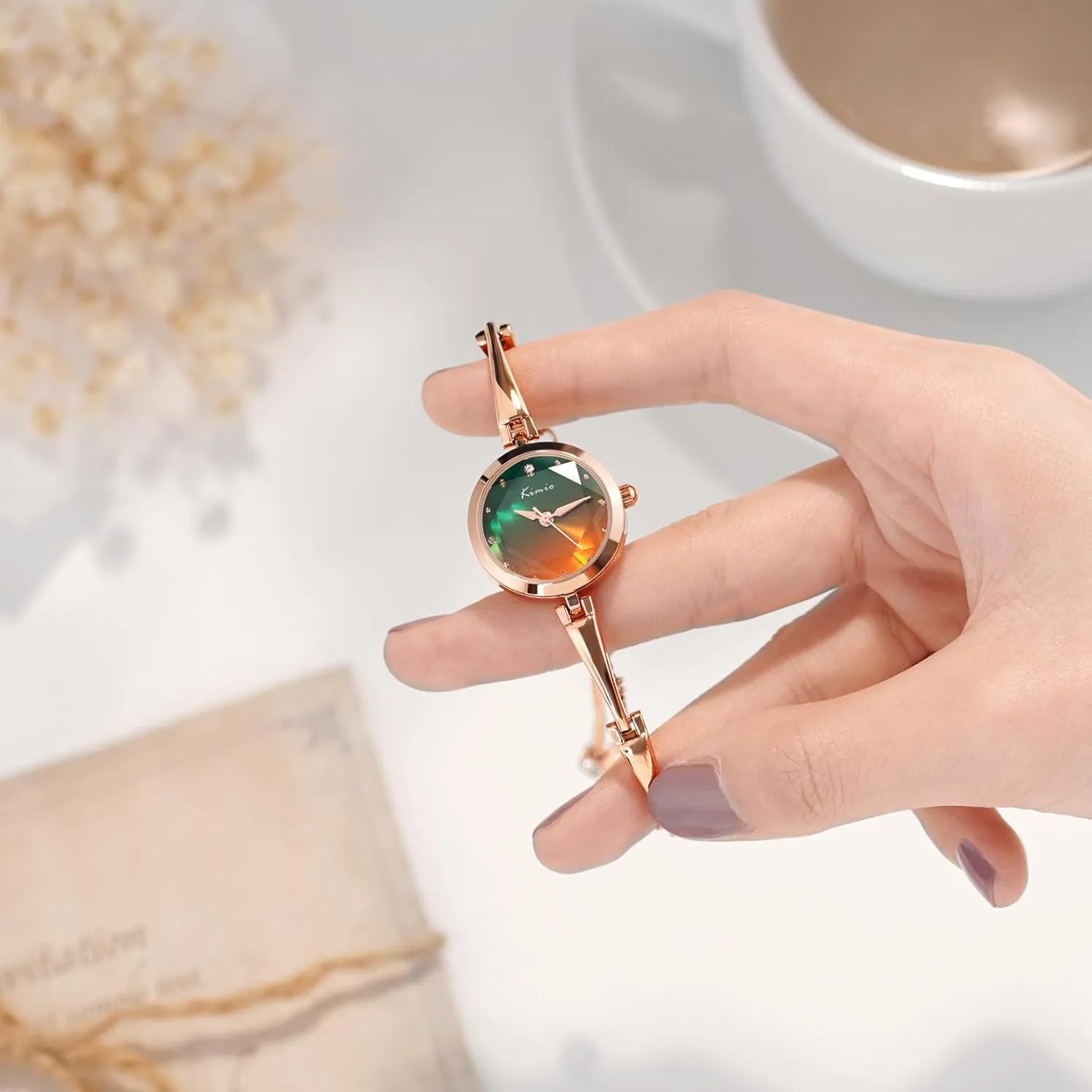 Dress Mini Women Waterproof Colorful nitrogen arbitrary fungus supercontinent uninhabited narcosis Small Wrist Watch for Women CARLIEN Womens Rose Gold Petite Round Dial Bracelet Analog Watch 