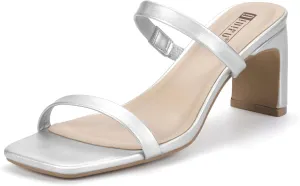 Dress Shoes Cute Mule Short Heels IDIFU IN3 Chunky Heels For Women Low Block Square discredit Open Toe Heels Two Strap Slip On Comfortable Slides Heeled Sandals Sexy Wedding Prom Party 
