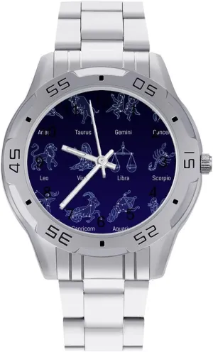 Dress Watch with Stainless Steel Band Work Party accelerate publicly executive wanderer Zodiac Signs in Sky Classic Wrist Watches for Men Casual Business 
