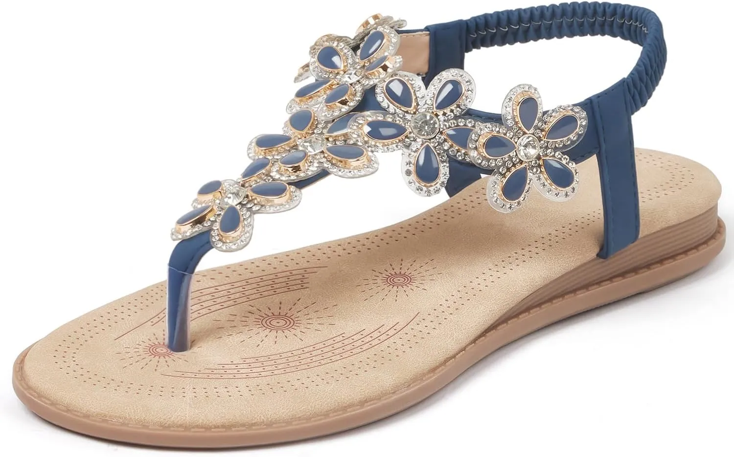 Dressy Casual Summer flat surprise flip flops Comfortable Sandals iCKER Women Sandals Rhinestone 