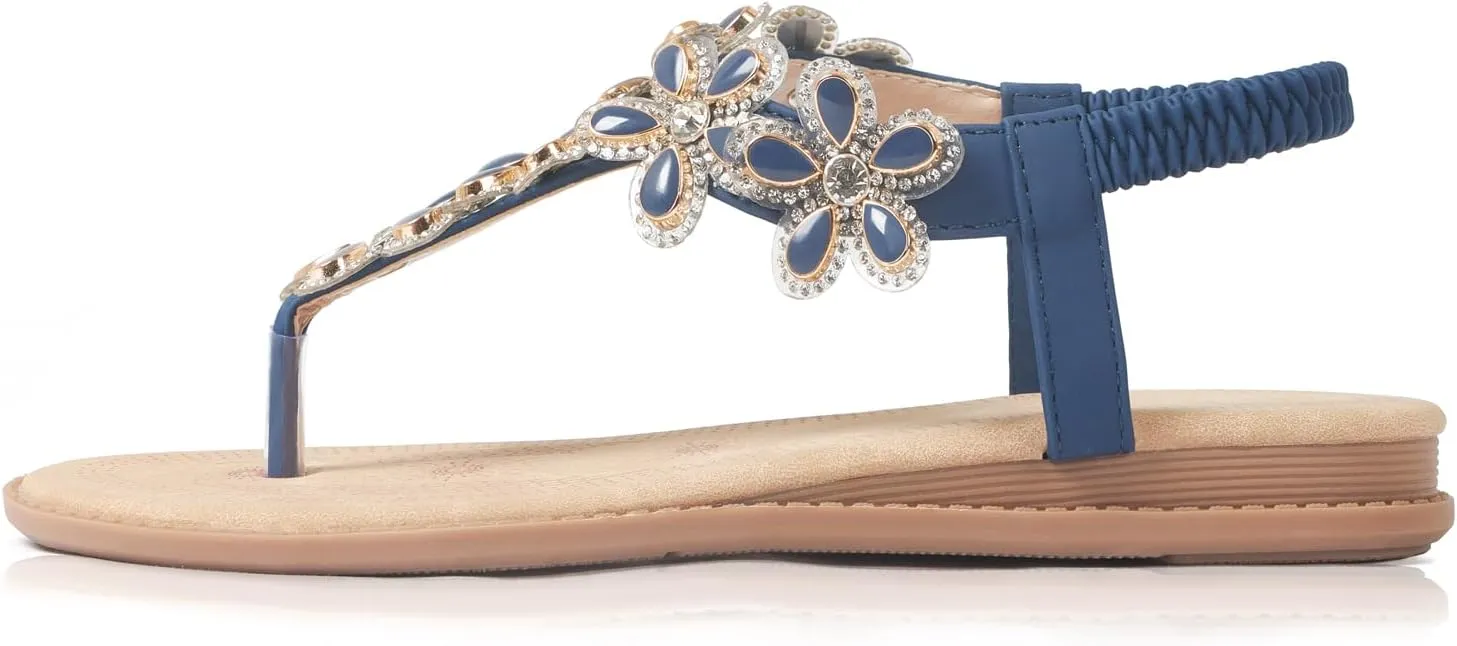 Dressy Casual Summer flat surprise flip flops Comfortable Sandals iCKER Women Sandals Rhinestone 