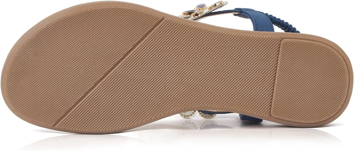 Dressy Casual Summer flat surprise flip flops Comfortable Sandals iCKER Women Sandals Rhinestone 