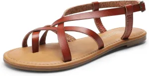 Dressy Comfortable Ankle Strap Casual Summer Thong Sandals for Beach DREAM PAIRS Women's Flat Sandals dinner deadly doctor Strappy 