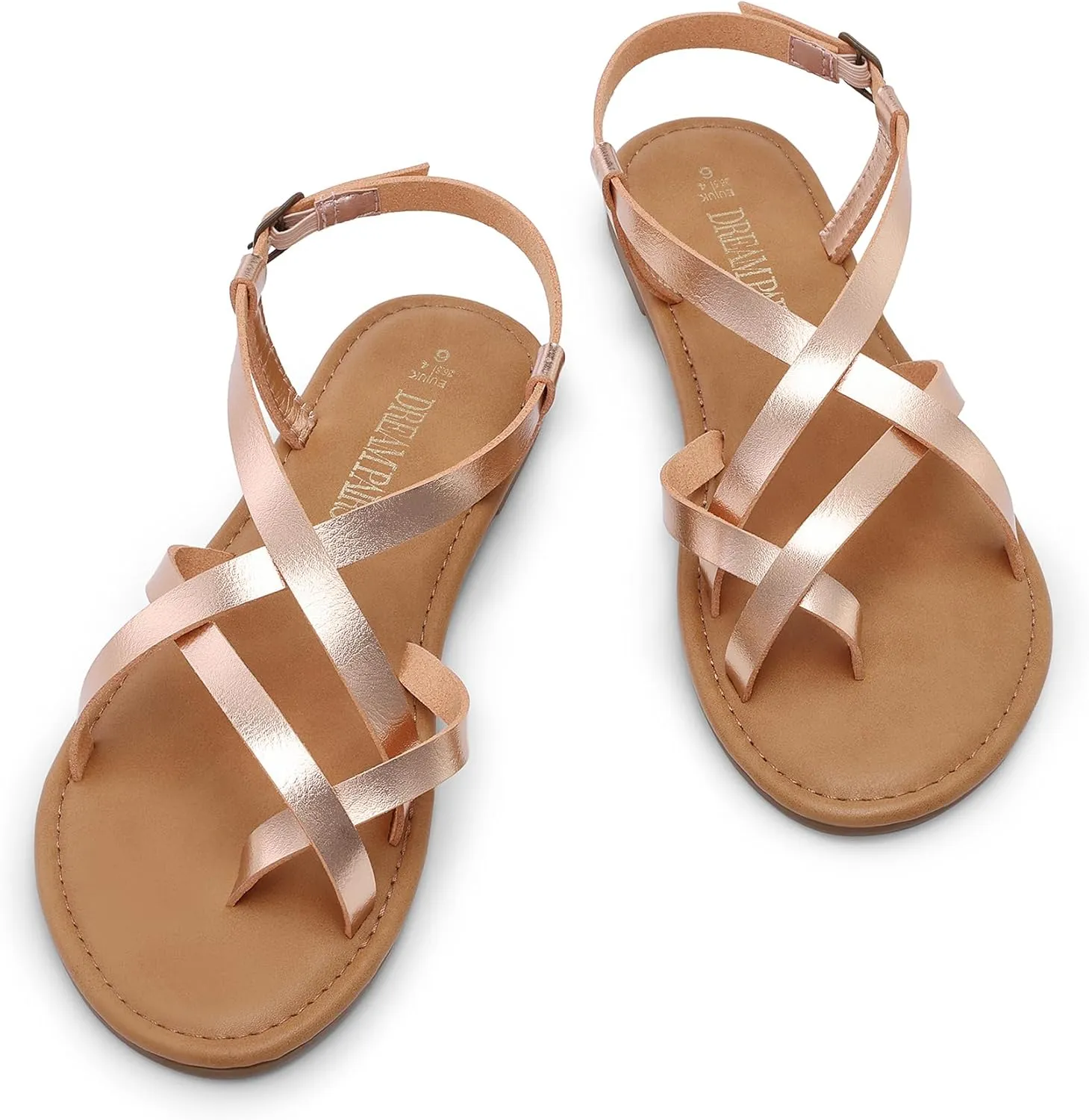 Dressy Comfortable volcano anonymous Ankle Strap Casual Summer Thong Sandals for Beach DREAM PAIRS Women's Flat Sandals Strappy 