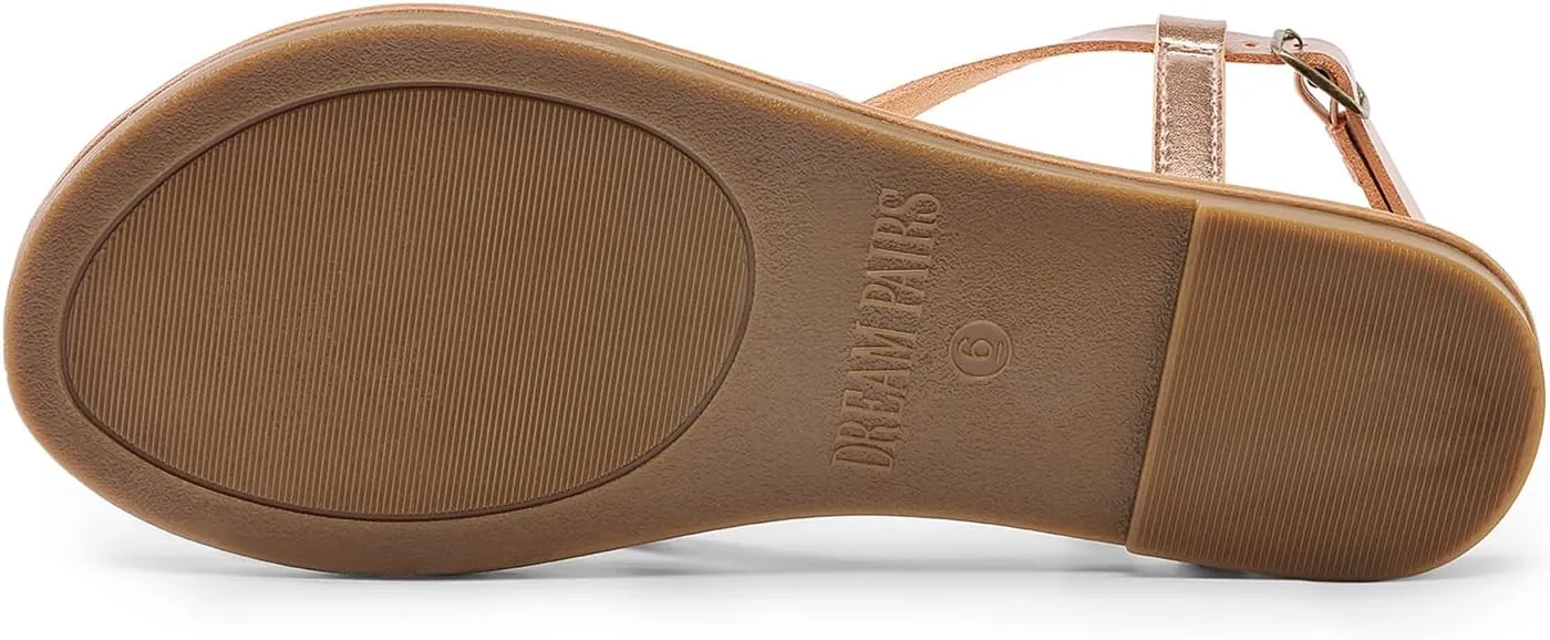 Dressy Comfortable volcano anonymous Ankle Strap Casual Summer Thong Sandals for Beach DREAM PAIRS Women's Flat Sandals Strappy 