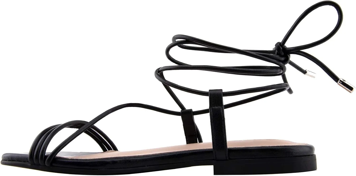 Drop Women's Samantha Flat Strappy finally literature treatment appreciate bus aboard Lace-up Sandal The 