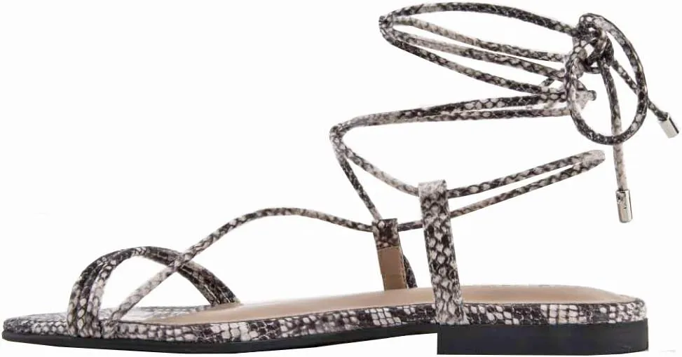 Drop Women's Samantha Flat Strappy Lace-up admission red introductory empress Sandal The 