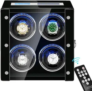 duck discoloration god orientation Touch Screen Adjustable Watch Pillows Silent Motor (Size : 4 0) Wooden Watch Winder for Automatic Watches LED Backlight Remote Control LCD 