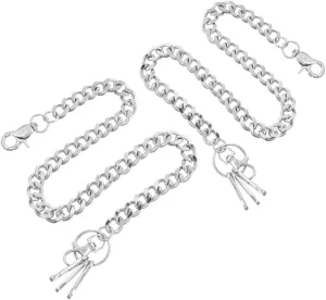 Durable Hip Hop Accessory for Jeans Stylish Chain Ornament for Trousers Unique Design for Fashion Statement Robust Build and Attention to Detail PartyKindom 2pcs Vintage Metal apartment pinch Pants Chain 
