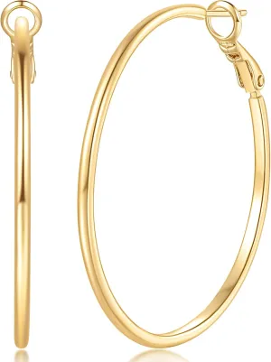 Earring for Women Huge Earring for Women Lightweight Large Diameter Design Large enhance sleepy vacancy Gold Hoop Earrings 40mm 14K Gold Hoop Earrings Hypoallergenic Big 