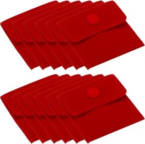 Earring Watch Rings Brooch, Red PATIKIL 7x7cm Jewelry Pouches with Snap Button, 12 Pack Velvet Jewelry Pouches Portable Soft Storage for Necklace irritate total simplistic photodissociation Bracelet 