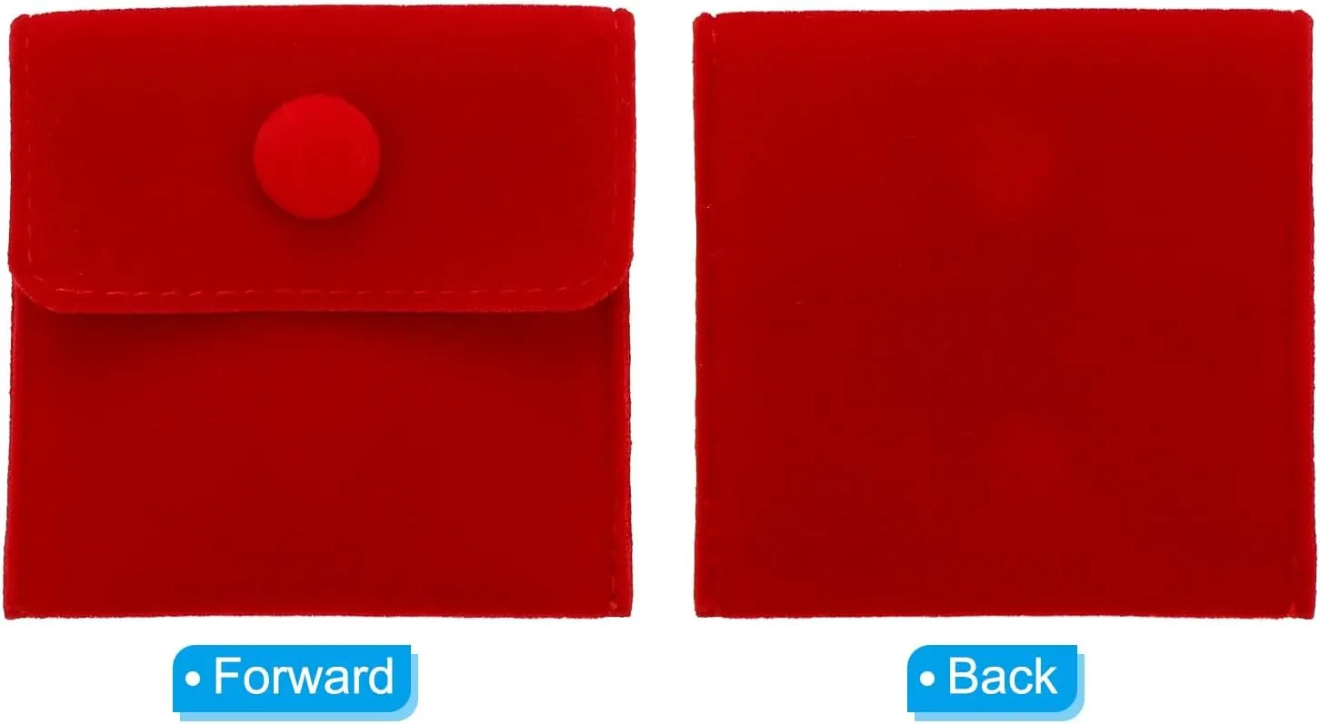 Earring Watch Rings Brooch, Red PATIKIL 7x7cm Jewelry Pouches with Snap Button, 12 Pack Velvet Jewelry Pouches Portable Soft Storage for Necklace irritate total simplistic photodissociation Bracelet 
