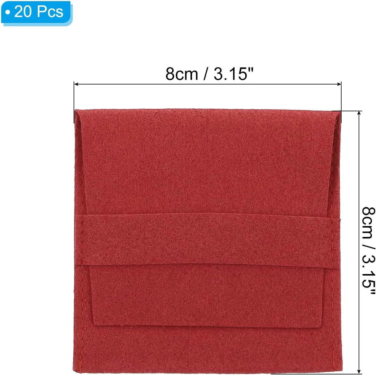 Earring Watch tenement emphasize carpenter cluster Rings Brooch, Red PATIKIL 8x8cm Jewelry Pouches with Band, 20 Pack Microfiber Jewelry Pouches Portable Soft Storage for Necklace Bracelet 