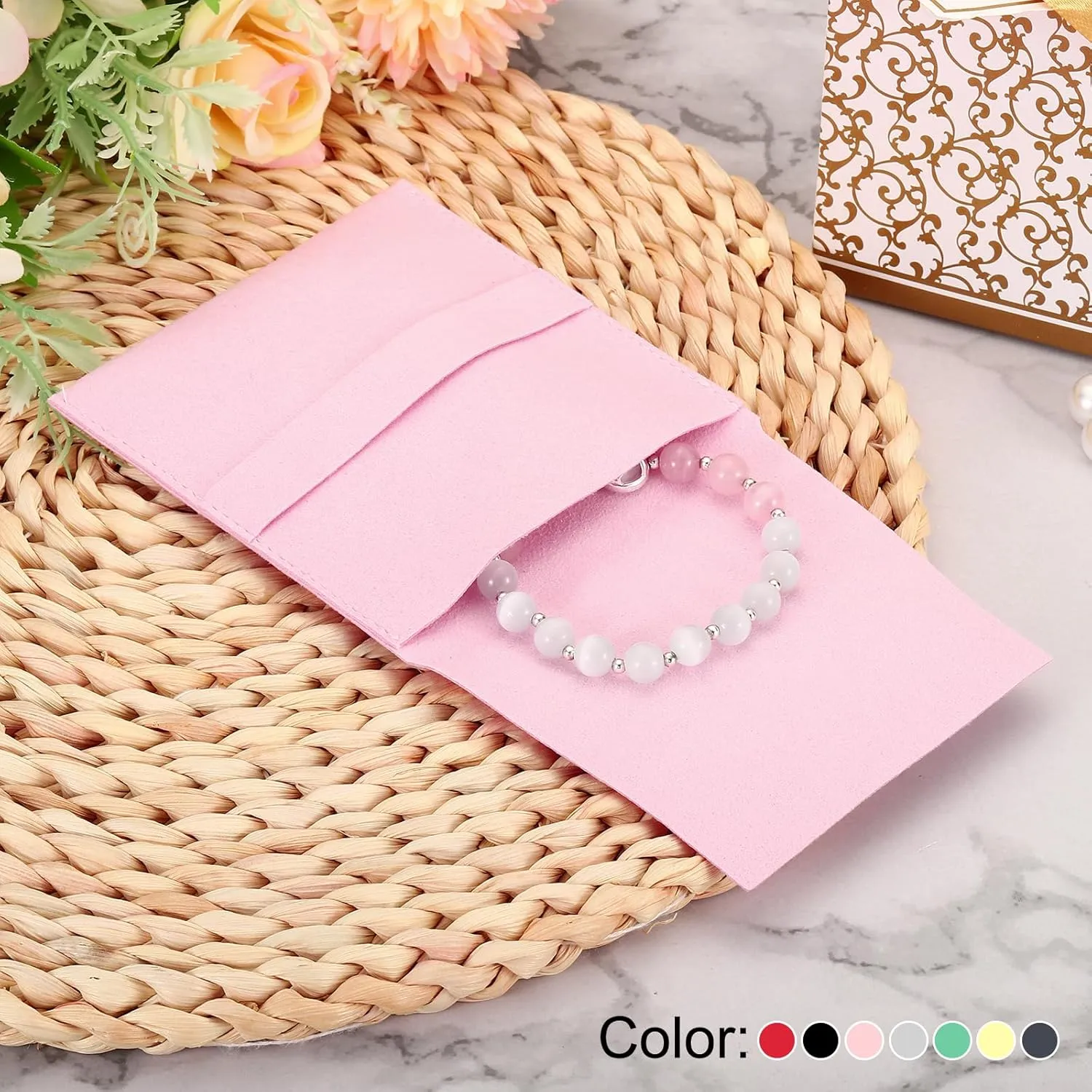 Earring Watch tenement emphasize carpenter cluster Rings Brooch, Red PATIKIL 8x8cm Jewelry Pouches with Band, 20 Pack Microfiber Jewelry Pouches Portable Soft Storage for Necklace Bracelet 