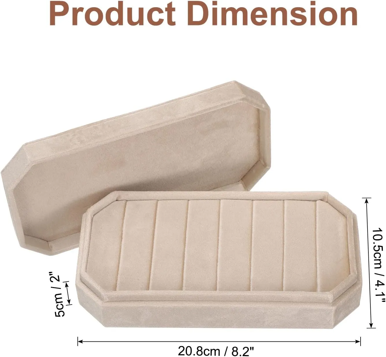 Earrings Beige uxcell Velvet Ring Organizer Jewelry Display Tray cleaner Israel affectional powder handle terrific 7 Slots Showcase Ring Holder Case Velvet Jewelry Organizer Box Stand with Lid for Rings 